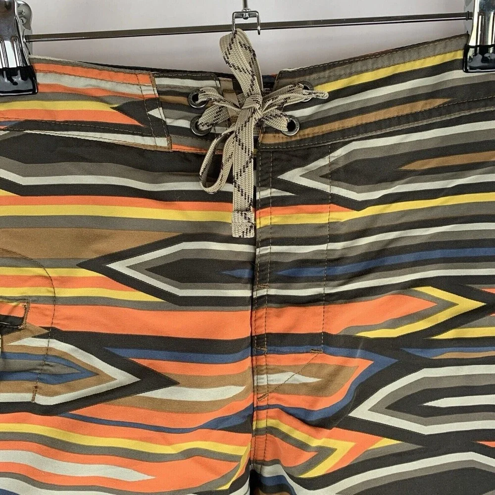 Patagonia Mens Swim Trunks 29 x 8 Board Shorts Unlined Striped Gorpcore Beach